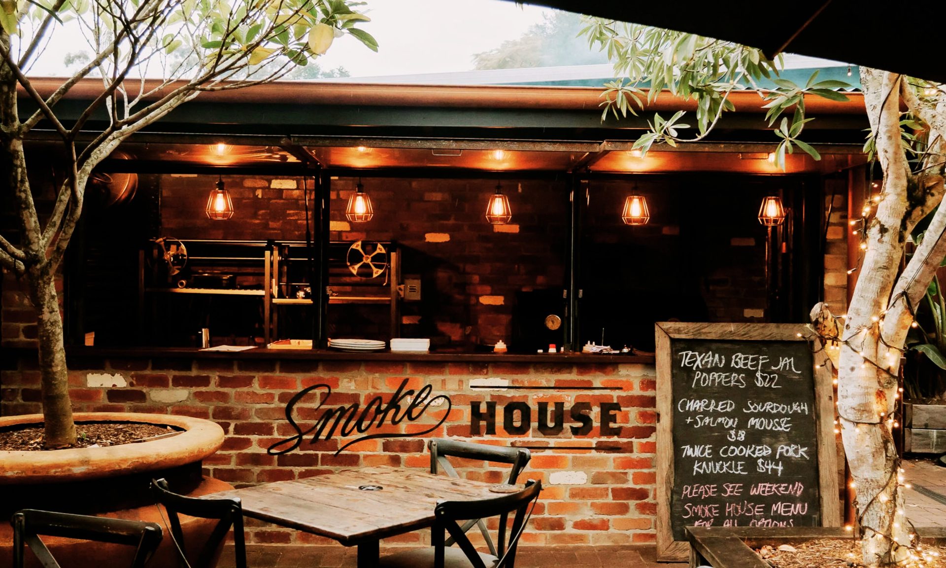 Smokehouse dining in Pomona, a dinner option on the multi-day ride